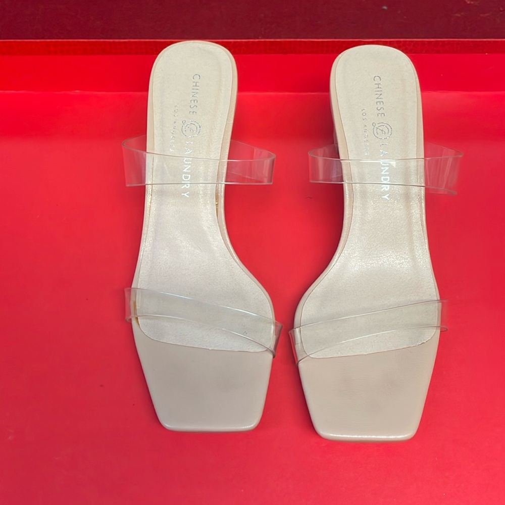 Chinese Laundry clear shoes never worn As Is